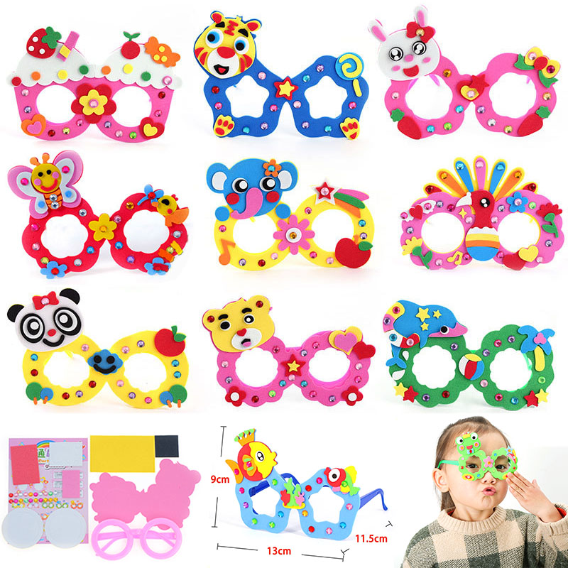 Kid Toys And Craft - Cute Cartoon EVA Glasses DIY Handmade