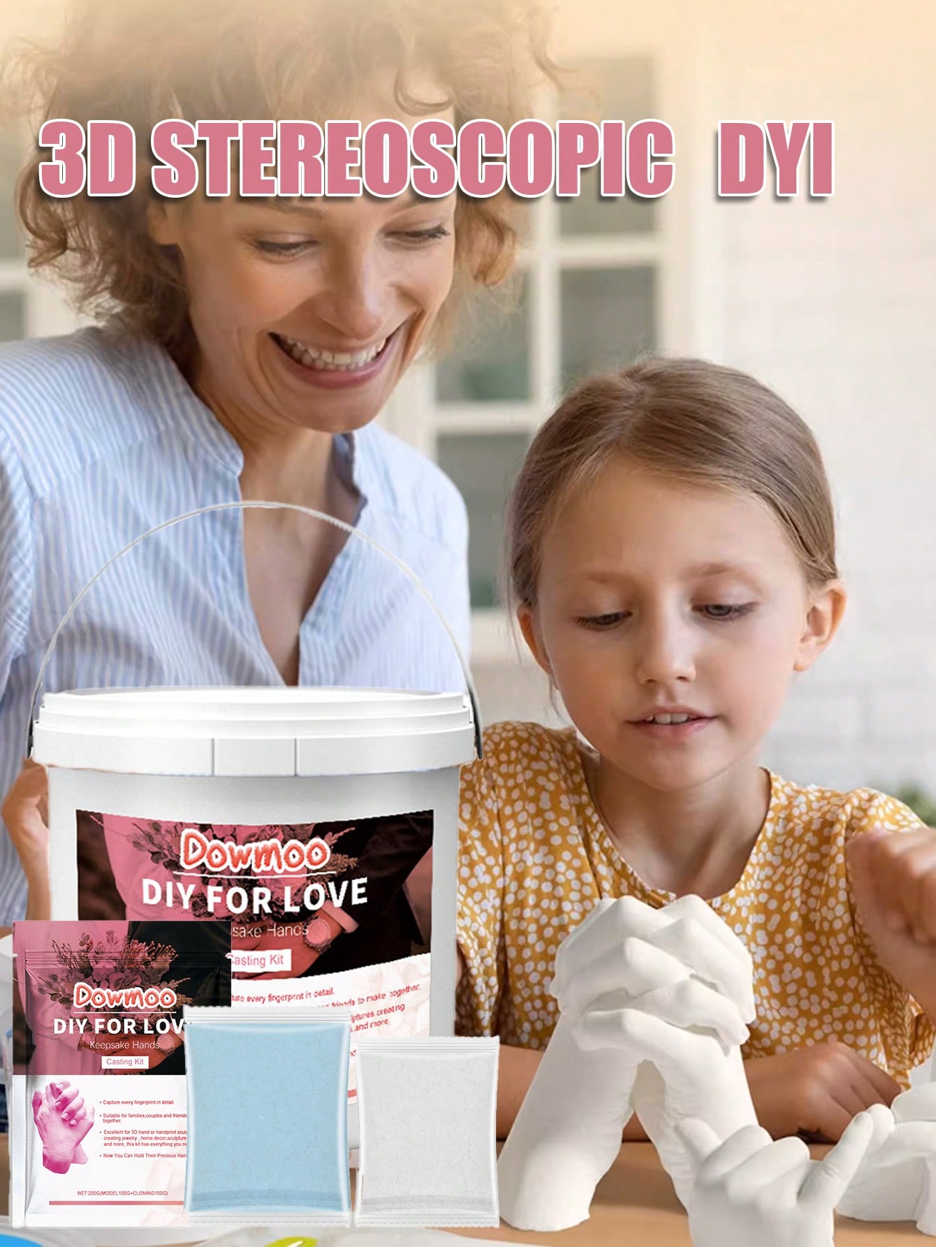 Kid Toys And Craft - 1 Set Couple Hand Mold DIY