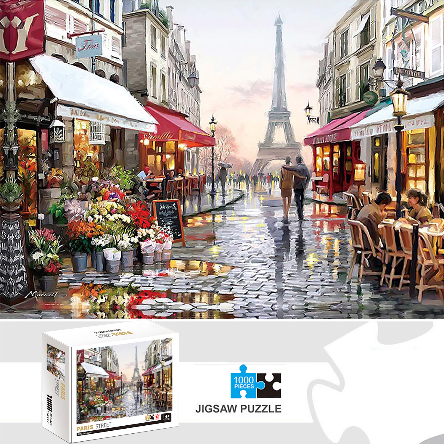 Kids Toys Paris - 1000 Pieces Paris street Jigsaw Puzzle