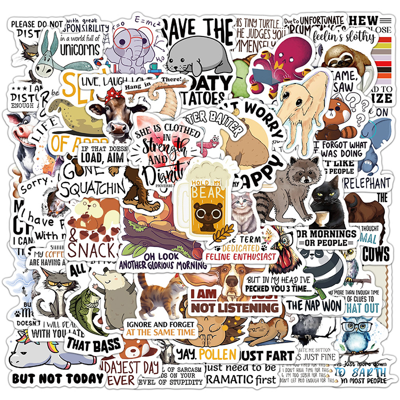 Kids Toys Quotes - 50PCS Funny Cartoon Graffiti Stickers DIY