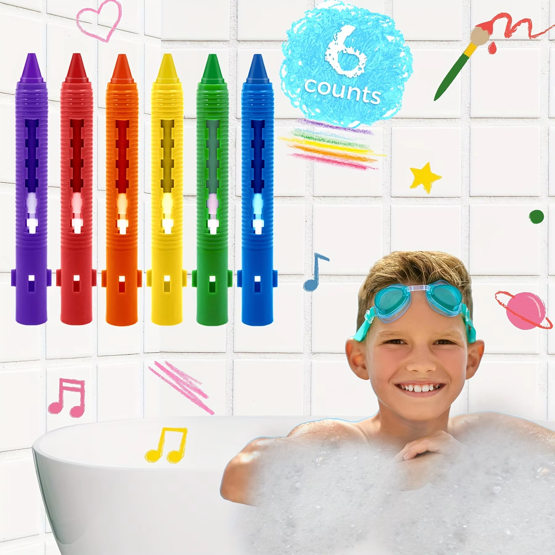 Kids Toys Drawing Easy - Washable Bath Crayons Set Colorful Easy