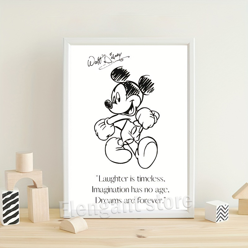 Mickey Mouse Minimal Art Print - Kids Toys Quotes reseña y precio