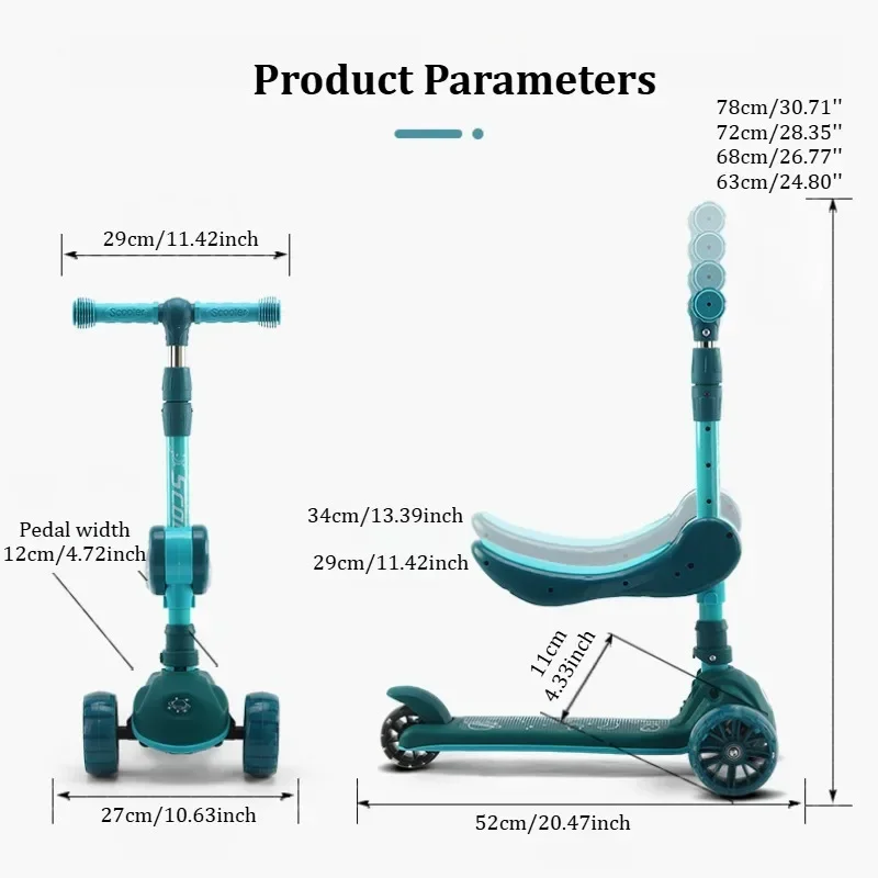 2-in-1 Kids Kick Scooter with  - Kids Toys Scooter reseña y precio