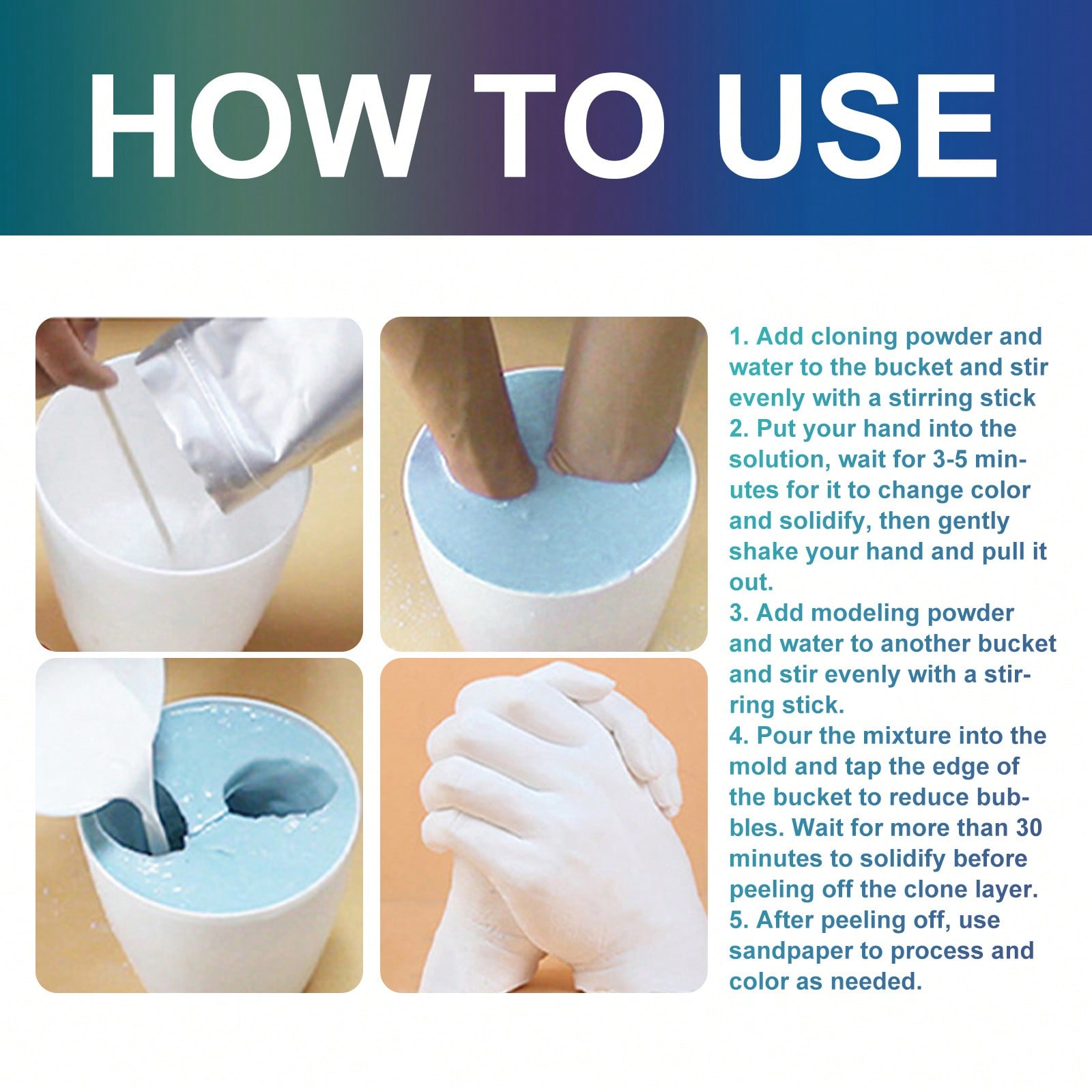 1 Set Couple Hand Mold DIY Kit - Kid Toys And Craft reseña y precio