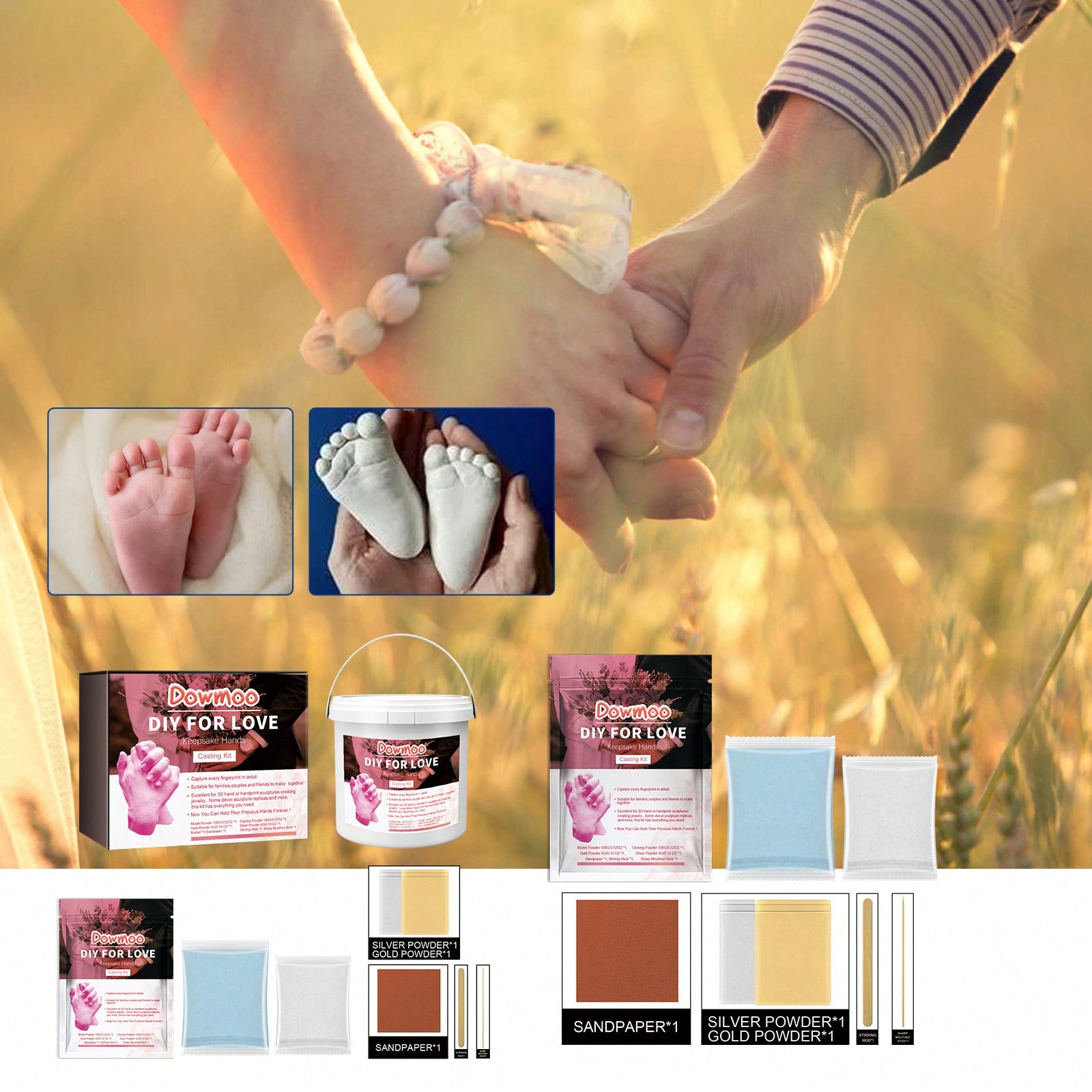 1 Set Couple Hand Mold DIY Kit - Kid Toys And Craft reseña y precio