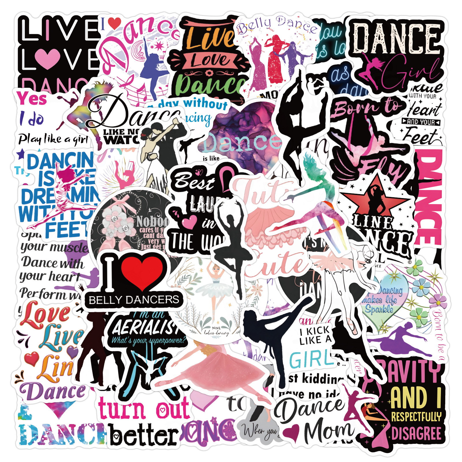60PCS No RepeatDance Stickers  - Kids Toys Quotes reseña y precio