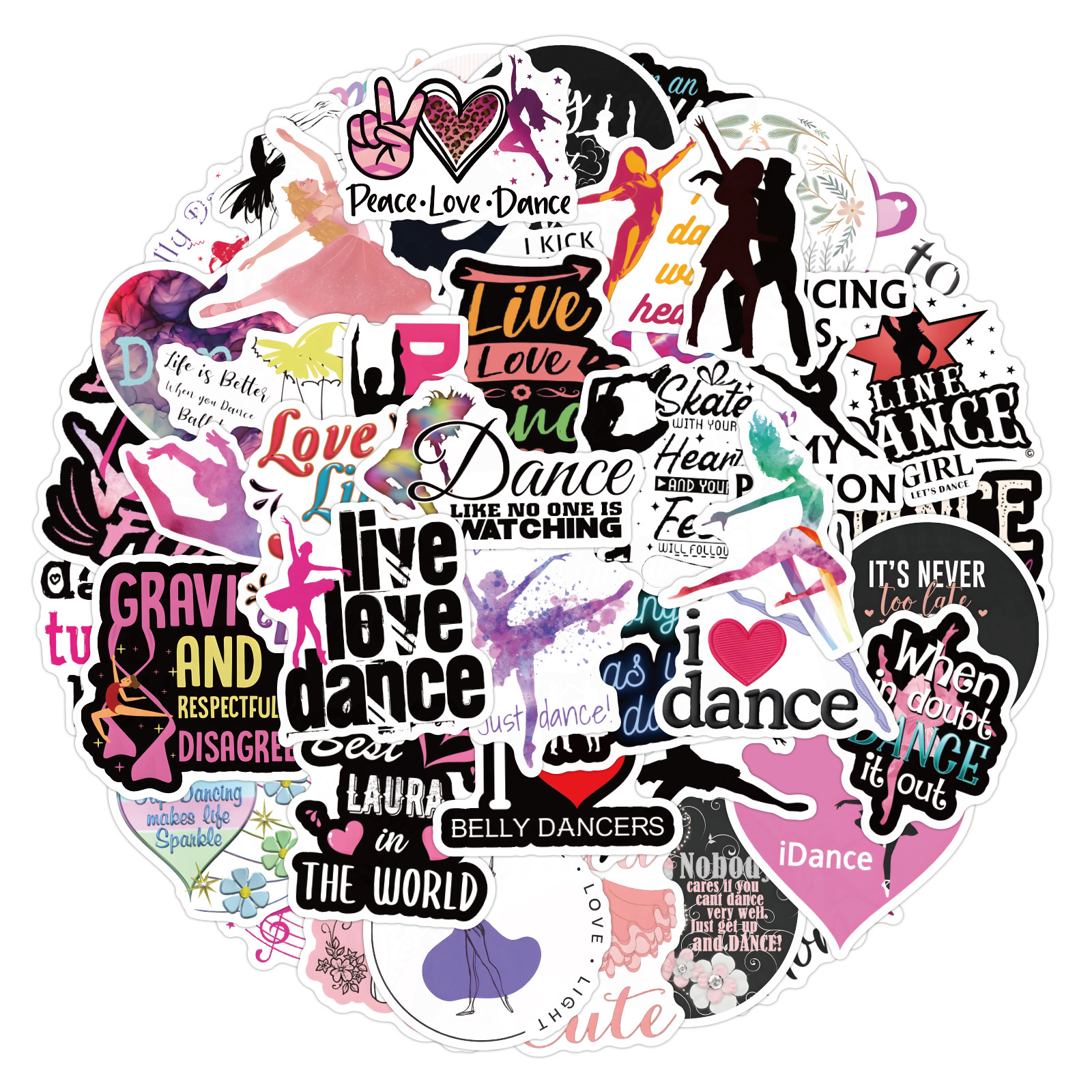 60PCS No RepeatDance Stickers  - Kids Toys Quotes reseña y precio