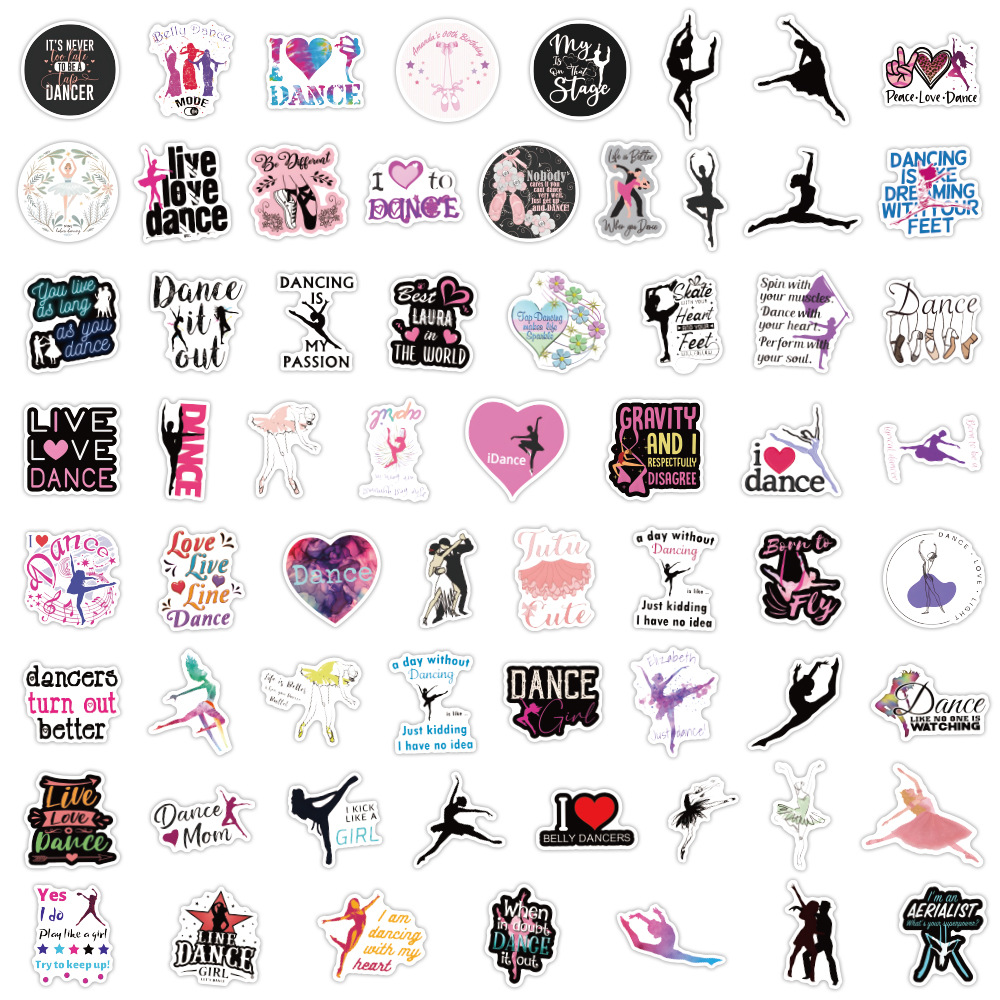 60PCS No RepeatDance Stickers  - Kids Toys Quotes reseña y precio