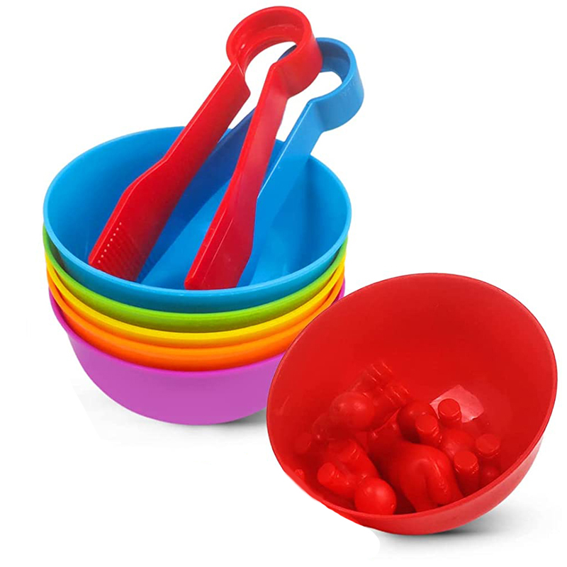 6 Plastic Bowls with 2 Tweezer - Kids Toys 2 Year Old reseña y precio