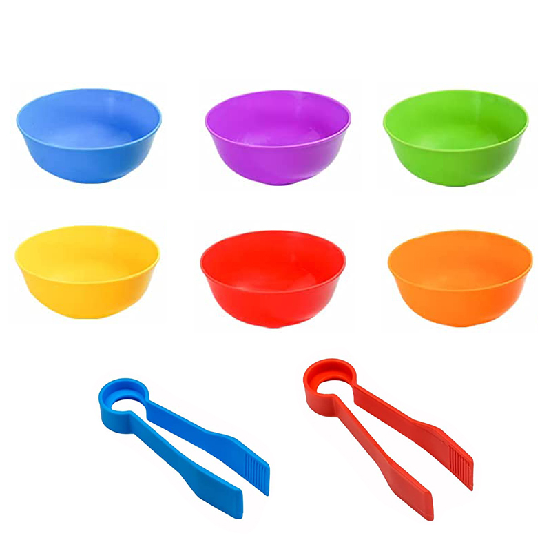 6 Plastic Bowls with 2 Tweezer - Kids Toys 2 Year Old reseña y precio