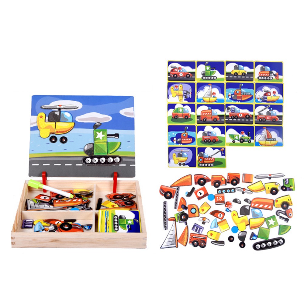 Wood Magnetic 3D Puzzles with  - Kids Toys Drawing Easy reseña y precio