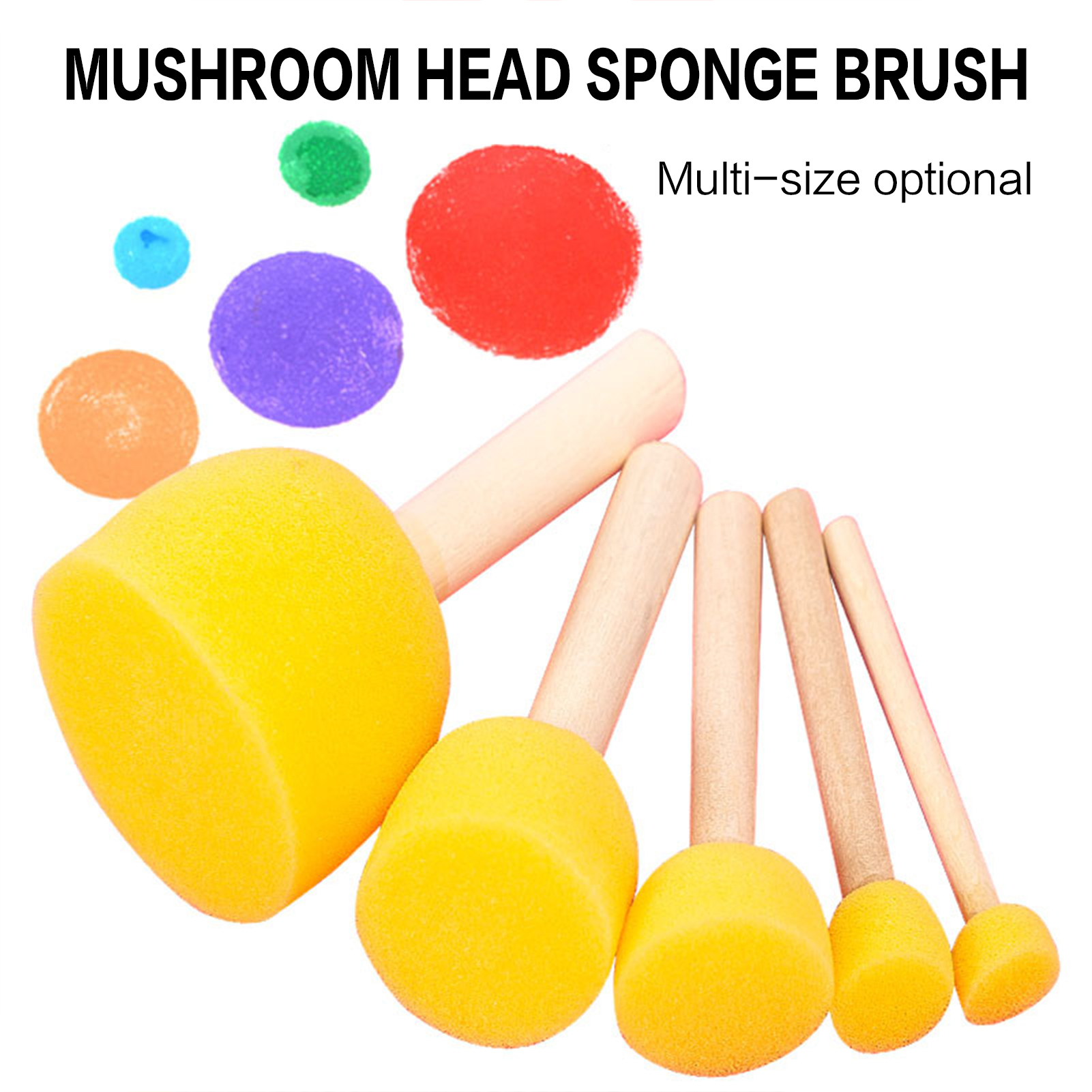 5pcs Round Stencil Sponge Wood - Kid Toys And Craft reseña y precio