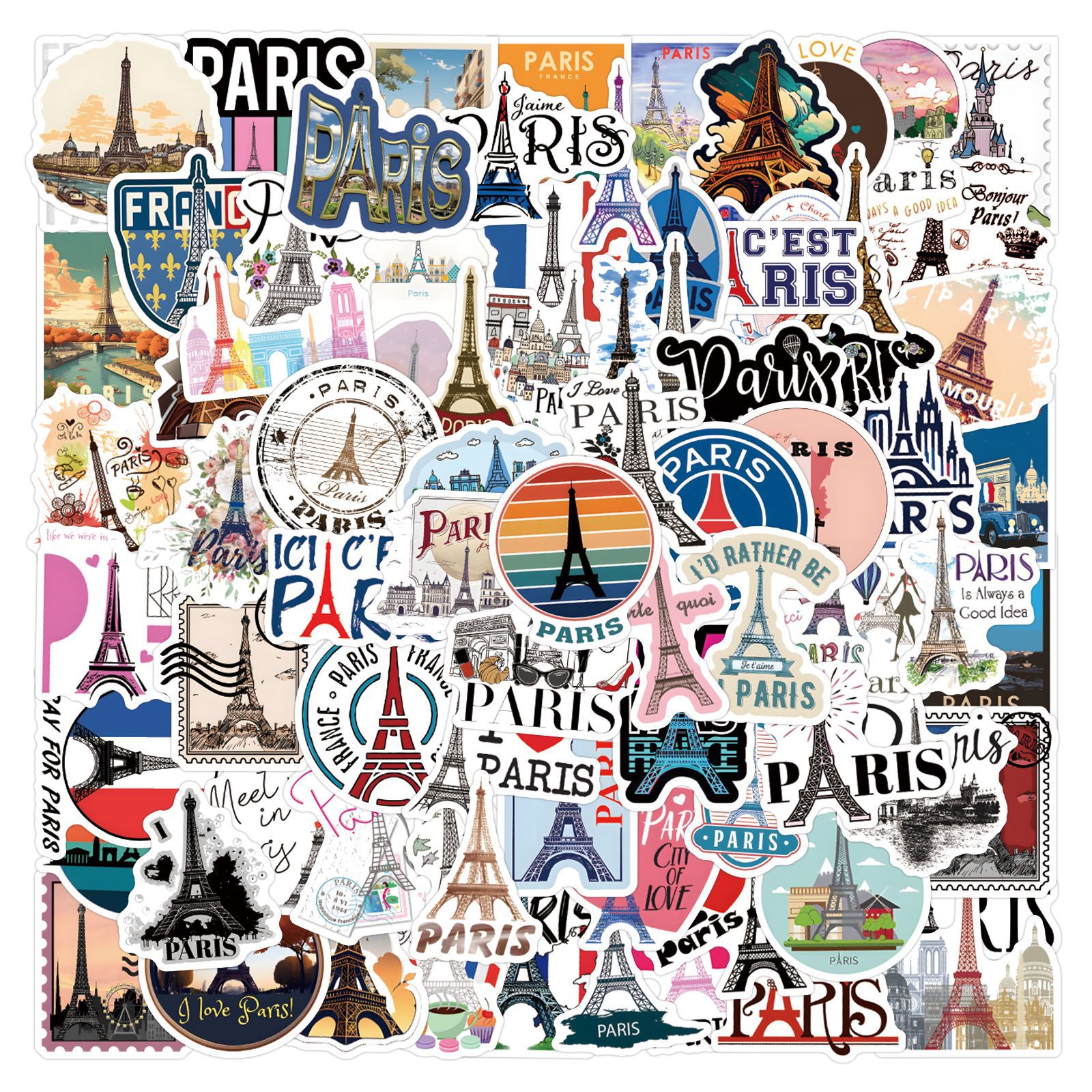 110PCSFrance Paris Stickers Tr - Kids Toys Paris reseña y precio