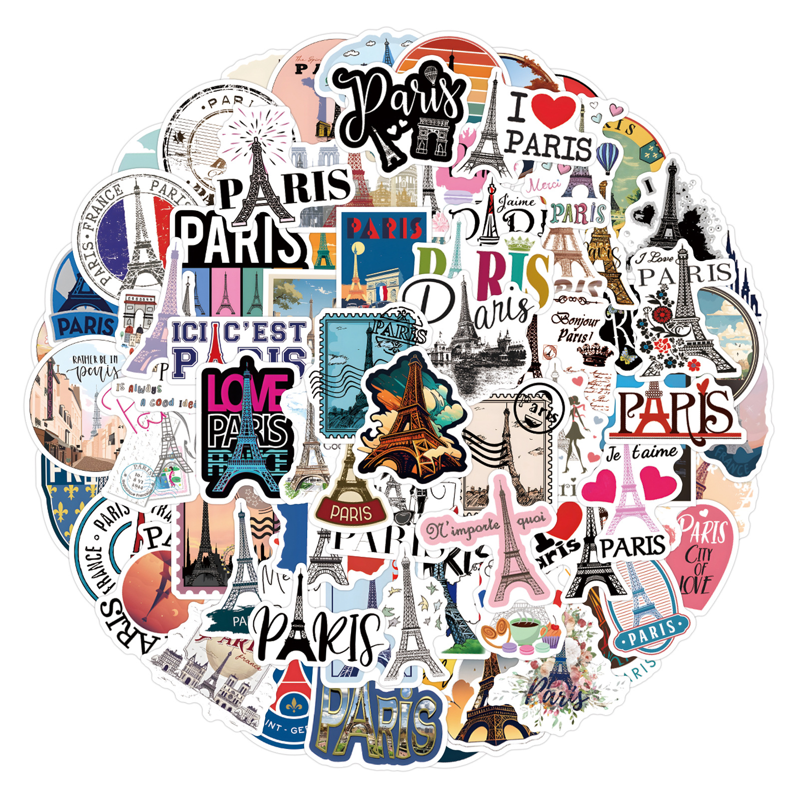 110PCSFrance Paris Stickers Tr - Kids Toys Paris reseña y precio