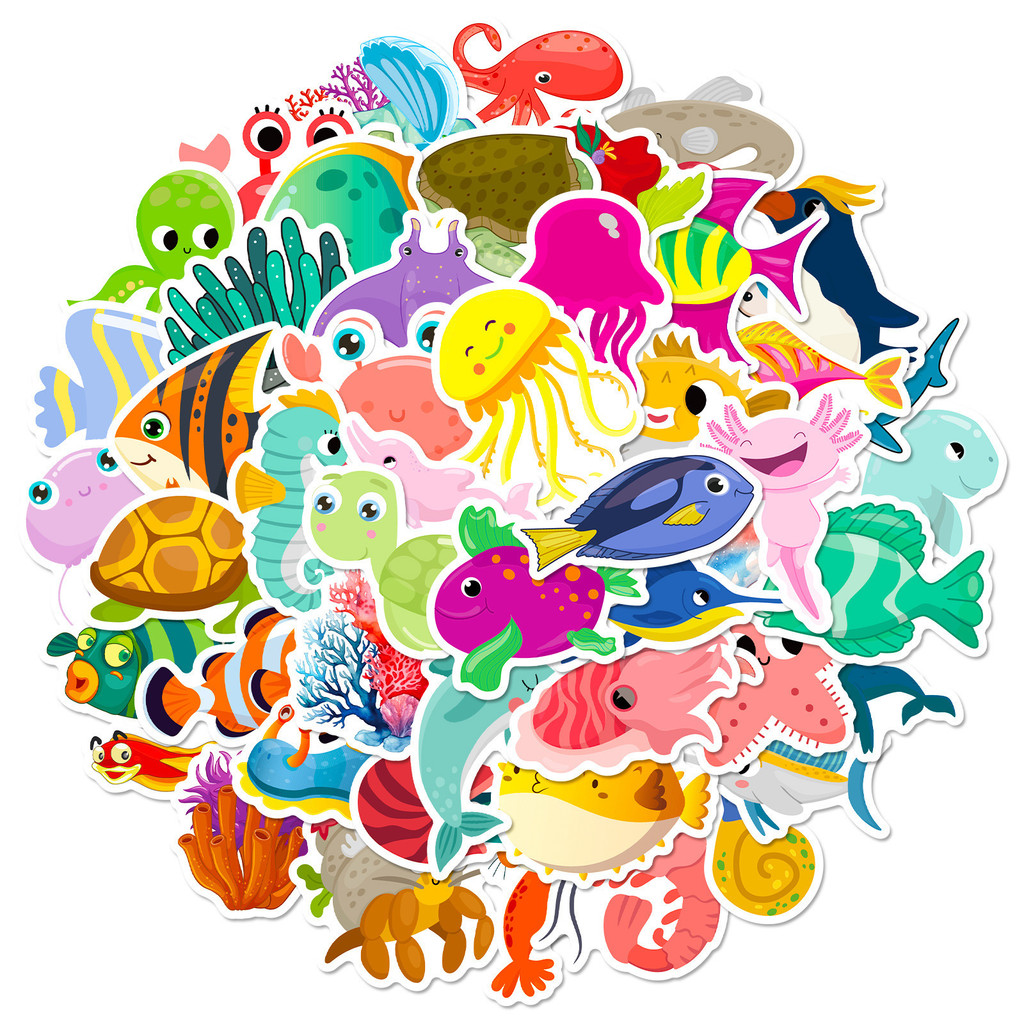 50Pcs Marine Life Stickers Dol - Kids Toys Stores reseña y precio