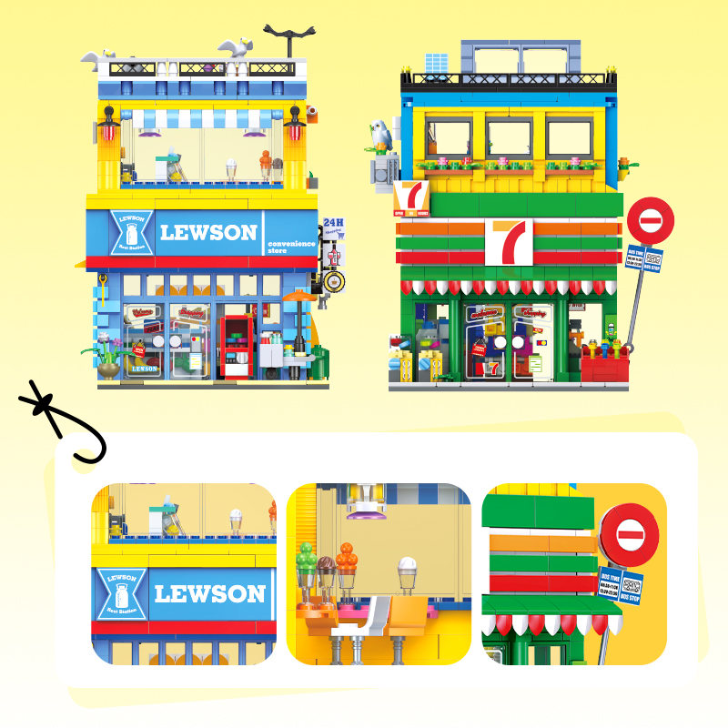 1263+PCS Street Scene Convenie - Kids Toys Stores reseña y precio