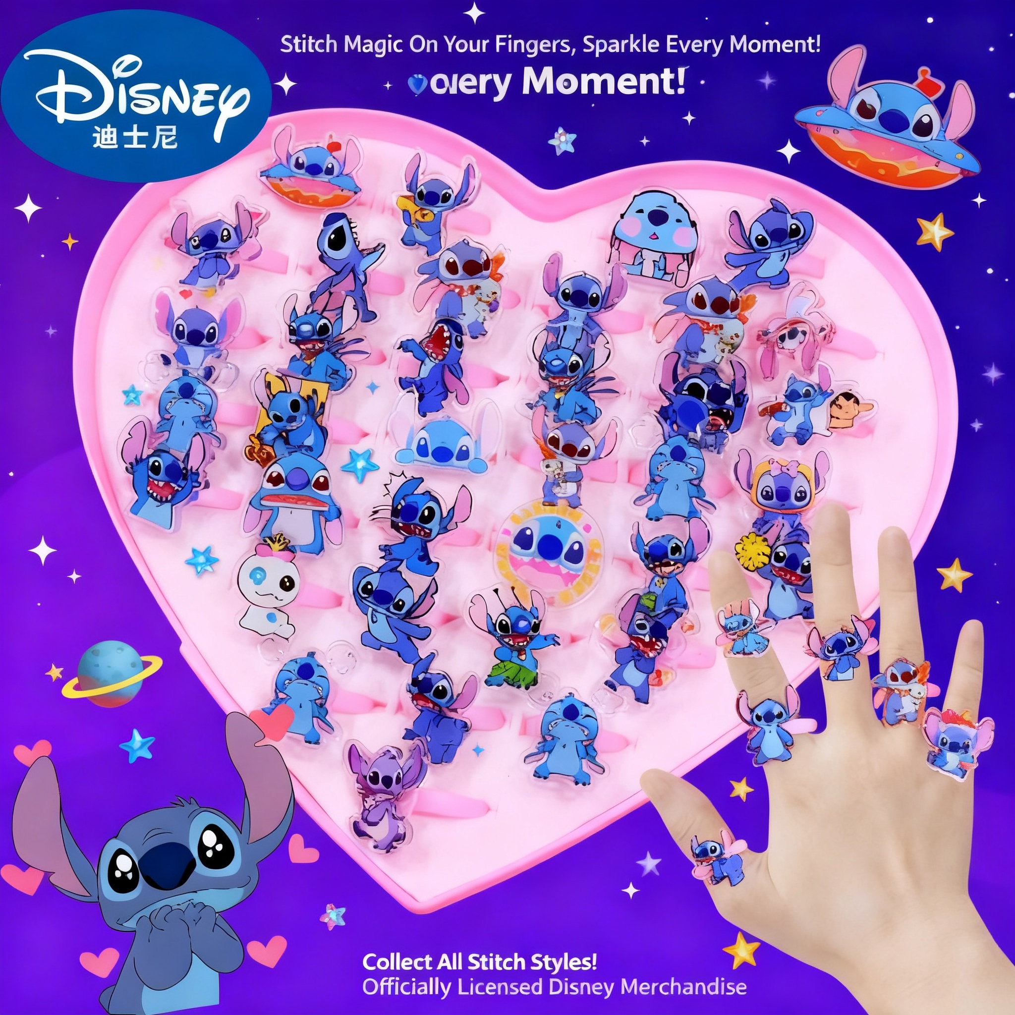 Stitch Acrylic Ring 10/20pcs K - Kids Toys Usa reseña y precio