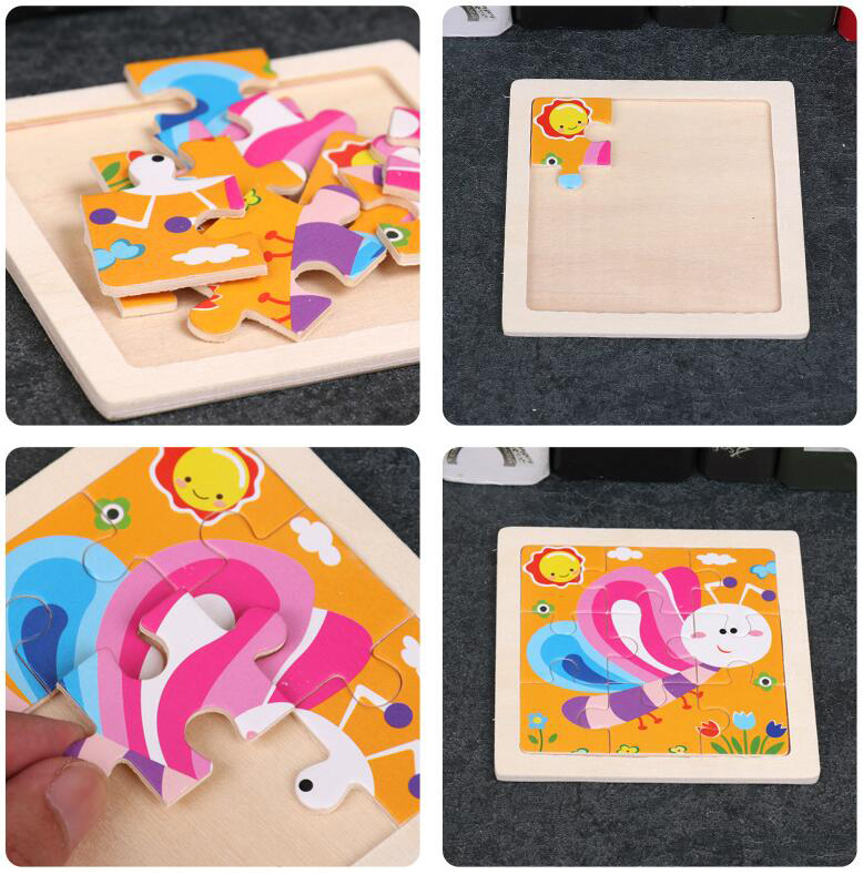 4PCS/lot 3D Wooden Jigsaw Puzz - Kids Toys Deals reseña y precio