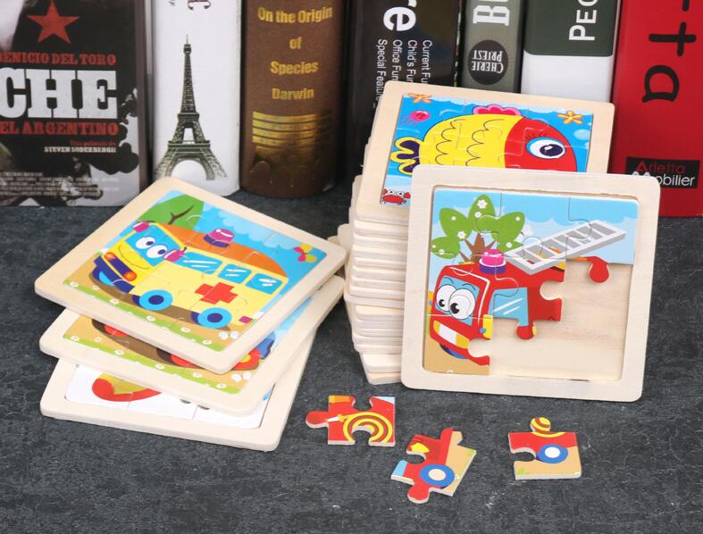 4PCS/lot 3D Wooden Jigsaw Puzz - Kids Toys Deals reseña y precio