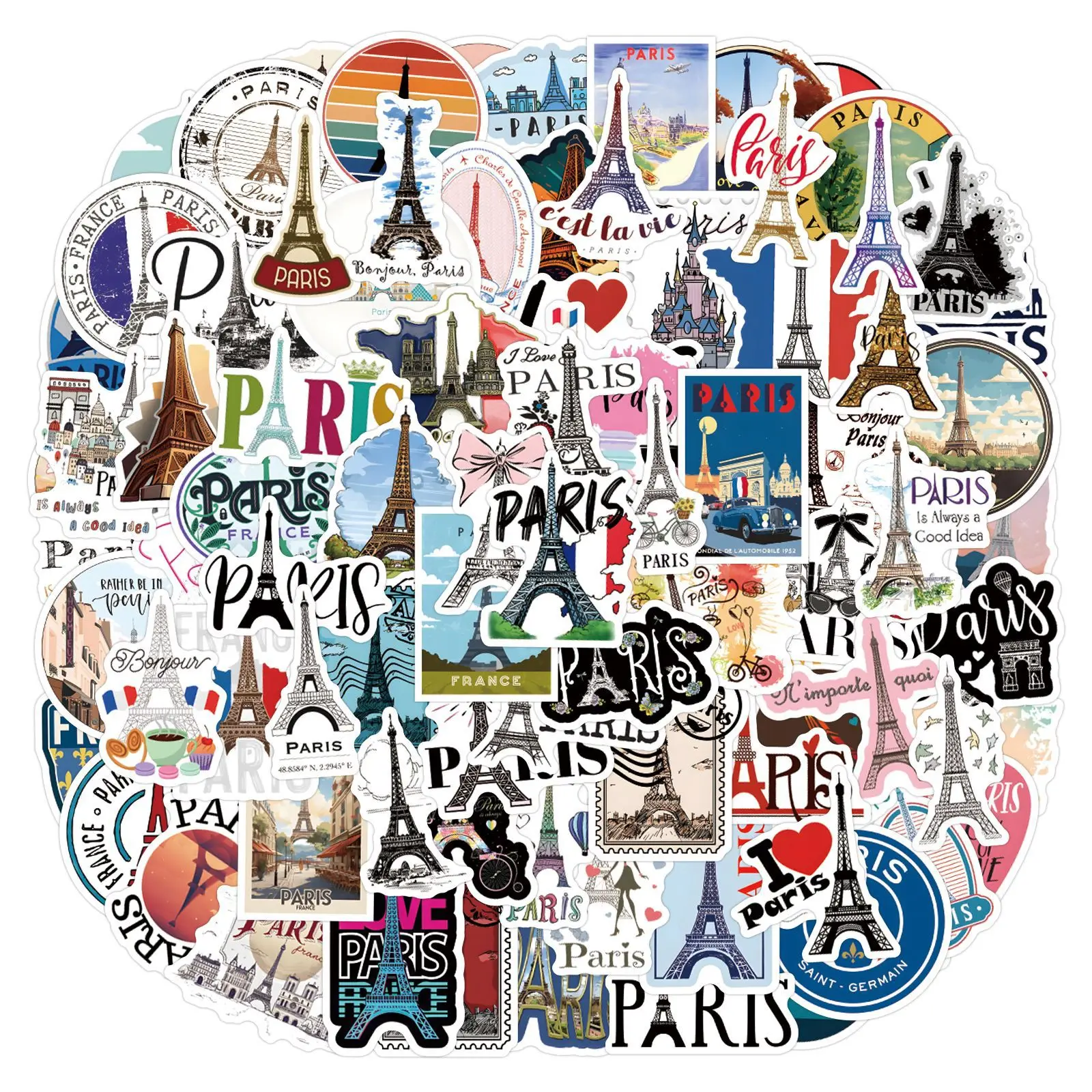 110PCS France Paris Stickers T - Kids Toys Paris reseña y precio
