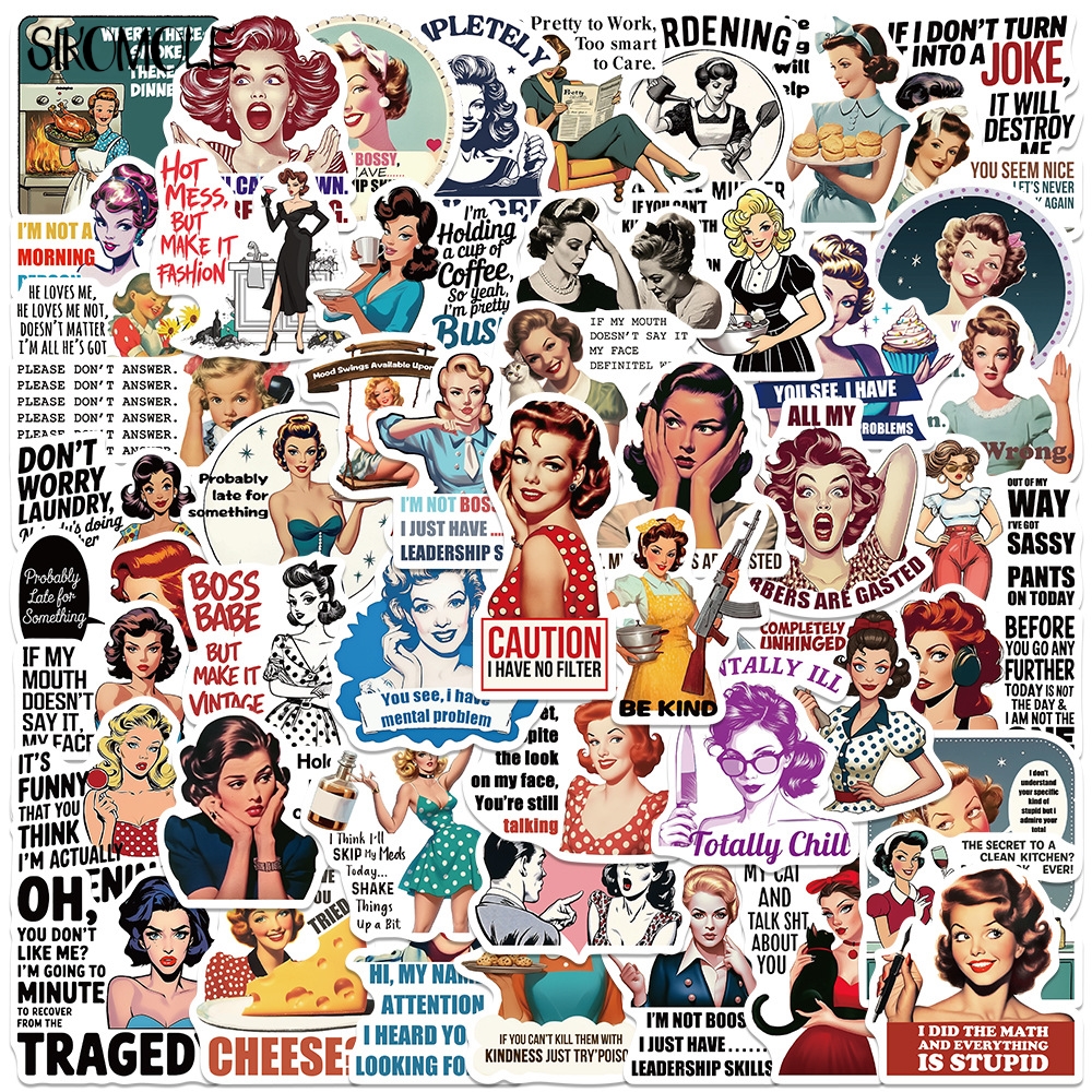 10/30/50PCS Retro Female Quote - Kids Toys Quotes reseña y precio