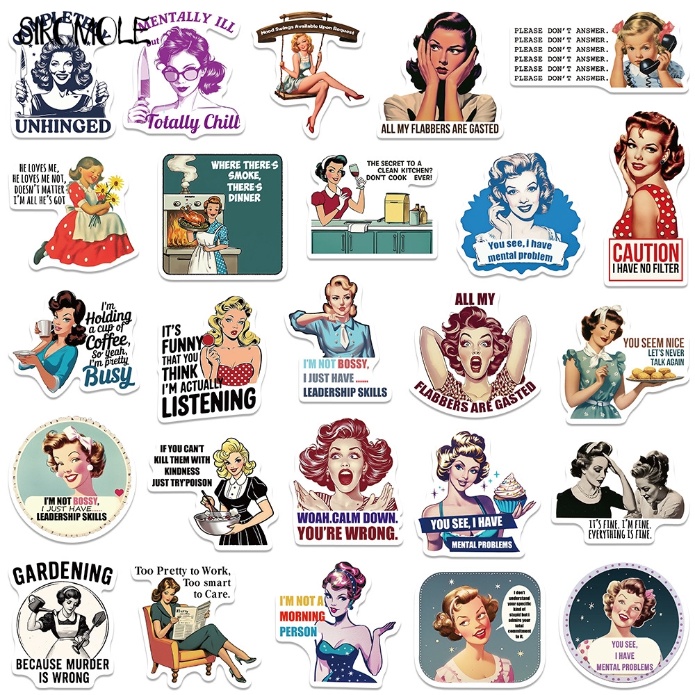10/30/50PCS Retro Female Quote - Kids Toys Quotes reseña y precio