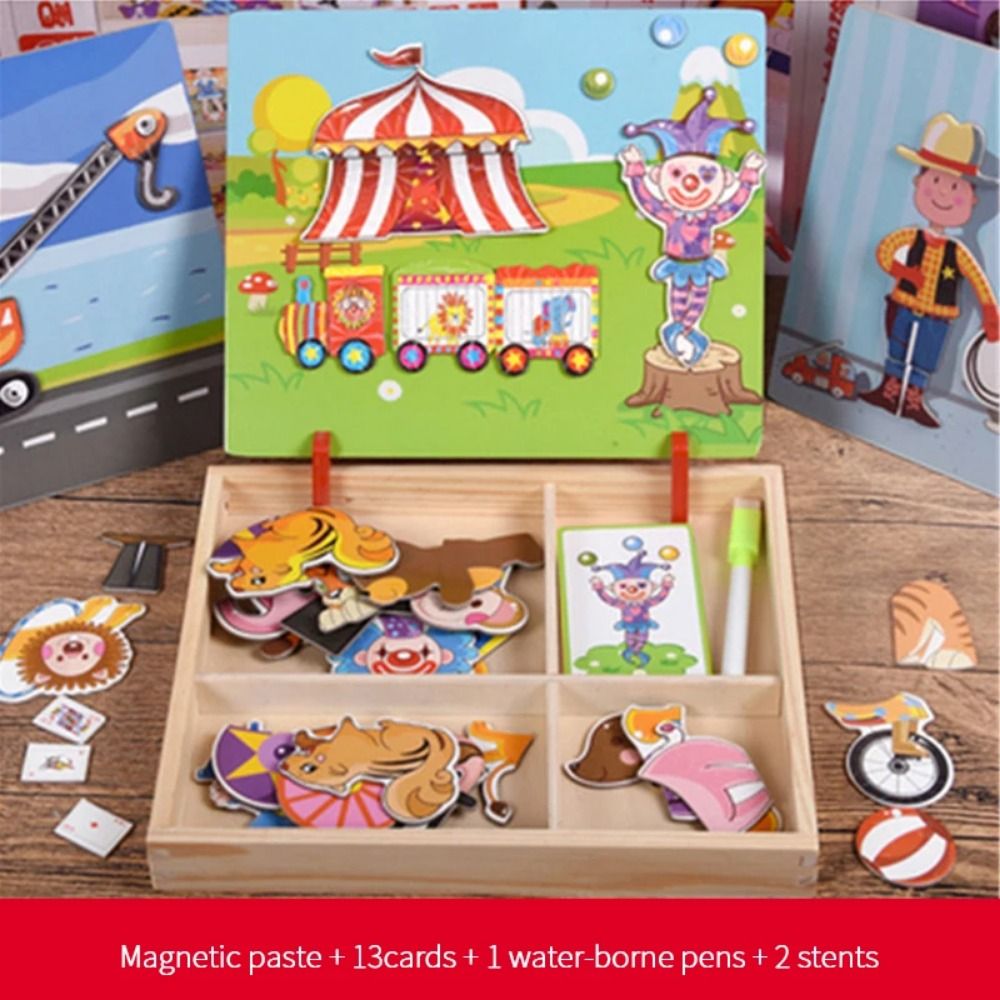 Wood Magnetic 3D Puzzles with  - Kids Toys Drawing Easy reseña y precio
