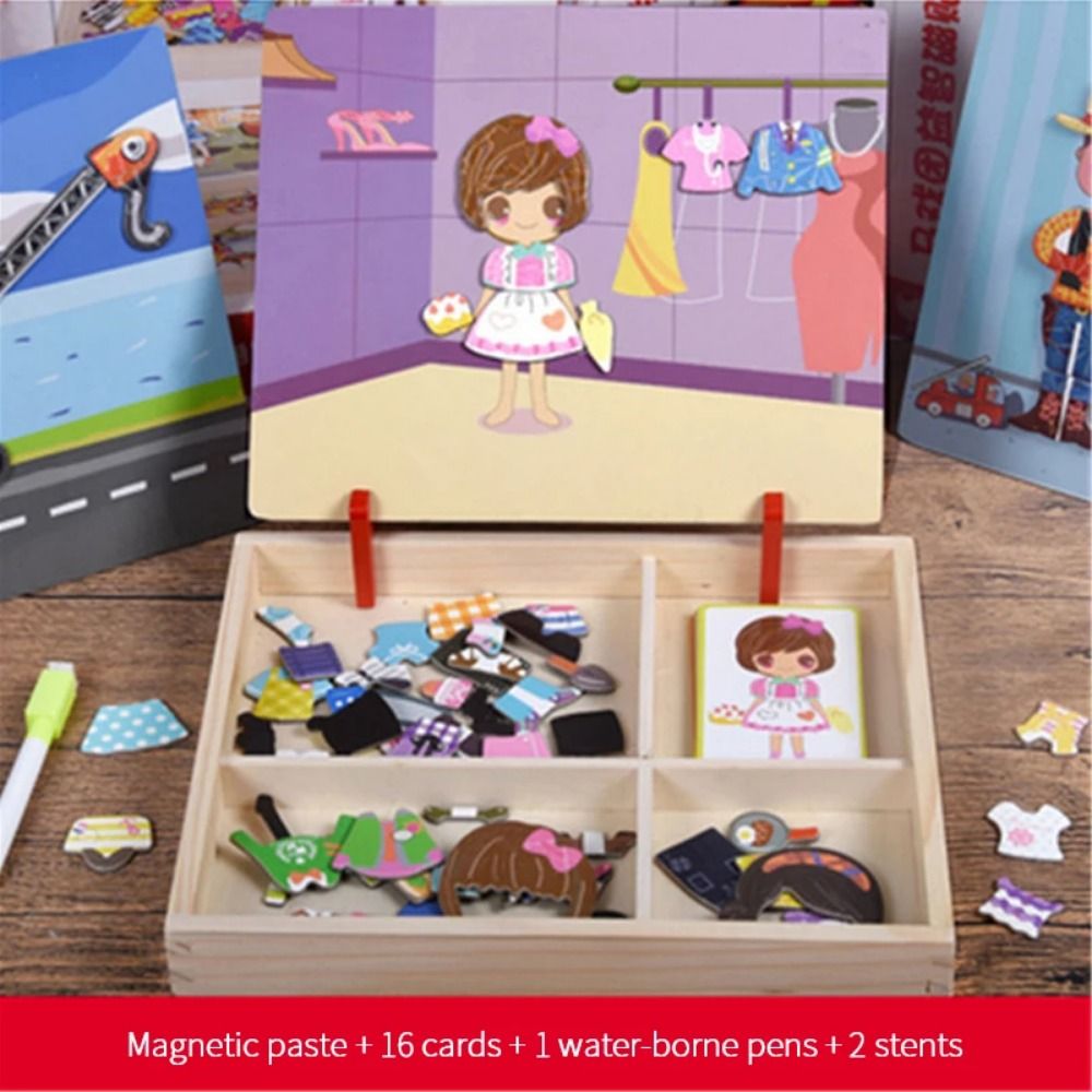 Wood Magnetic 3D Puzzles with  - Kids Toys Drawing Easy reseña y precio